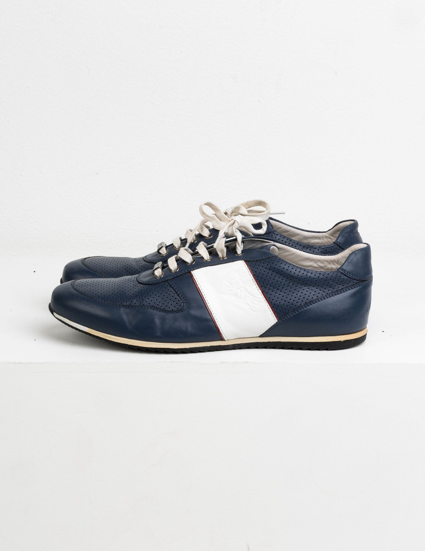 Versace Collection Leather Medusa logo Lace Up Sneakers Size 44