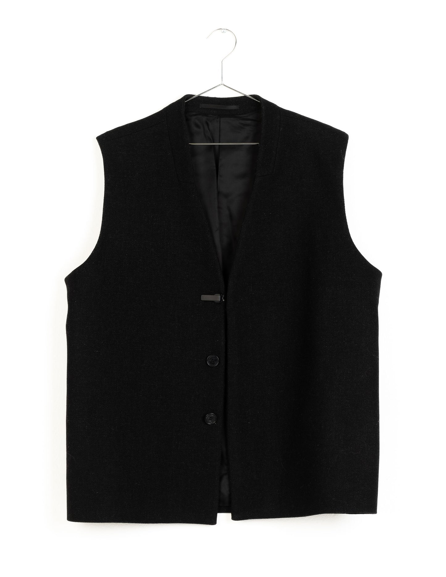 COS WOOL VEST BLACK